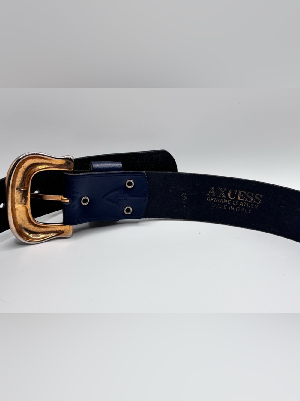 Vintage Italian Leather Belt Gold Rope Detail Small 27 Western Boho - Picture 8 of 8
